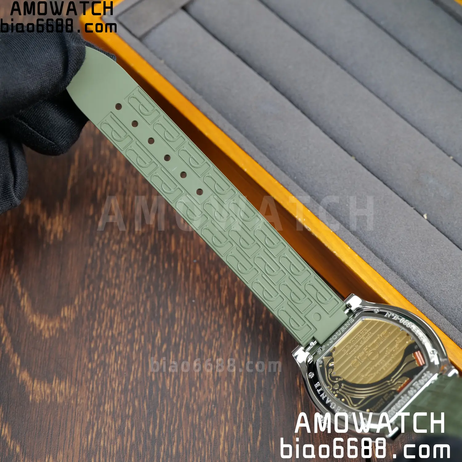 FPJ F.P.Journe Elegante FJ Factory Best Edition White Dial on Green Rubber Strap Quartz V2 85 80646dfc4748c59 AMO Watch