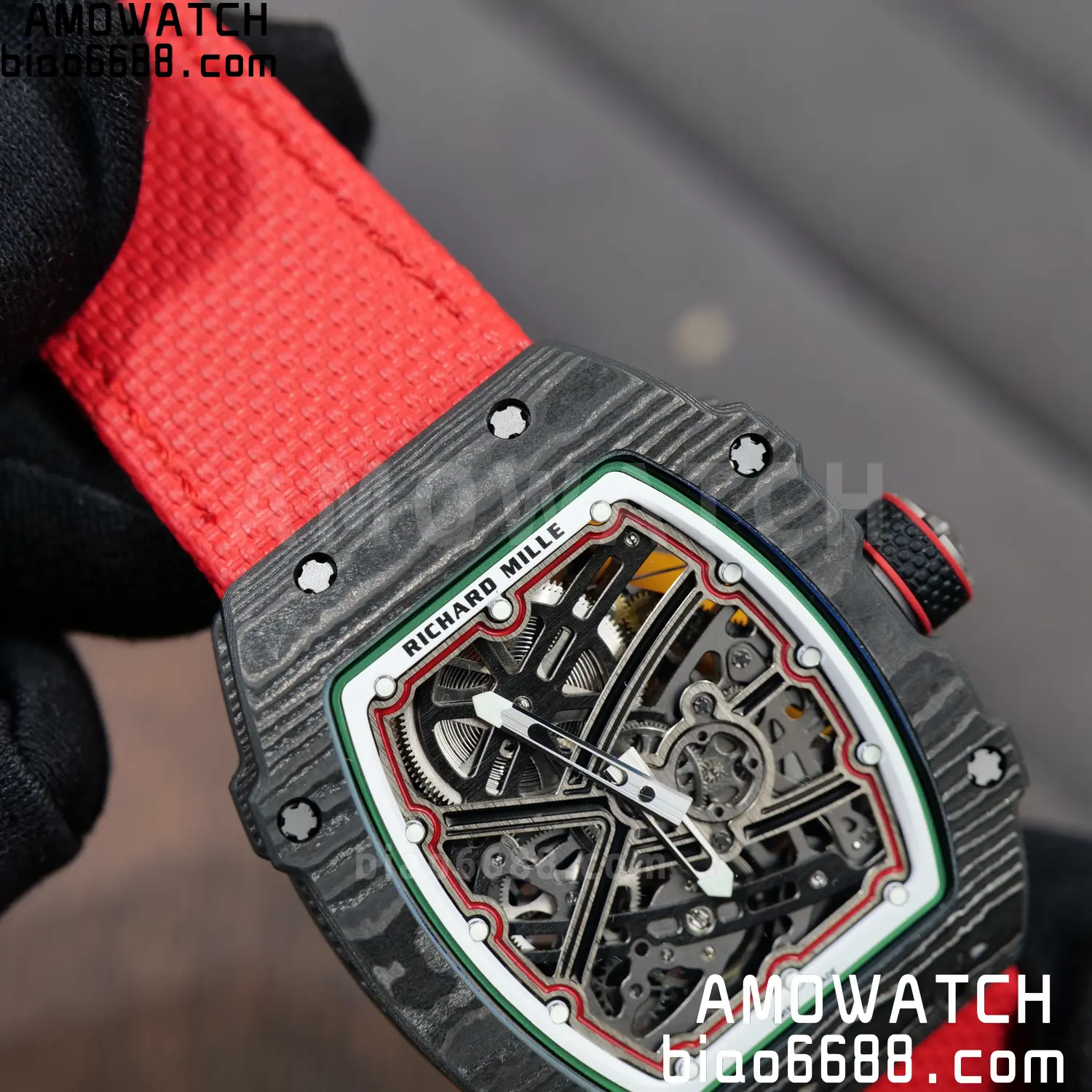 RICHARD MILLE 1:1 RM67-02 Black NTPT RICH Factory Pro 1:1 Italy Skeleton Dial White Nylon Strap CRMA7 Super Clone V2 94 811fcb468dbcdd7 AMO Watch