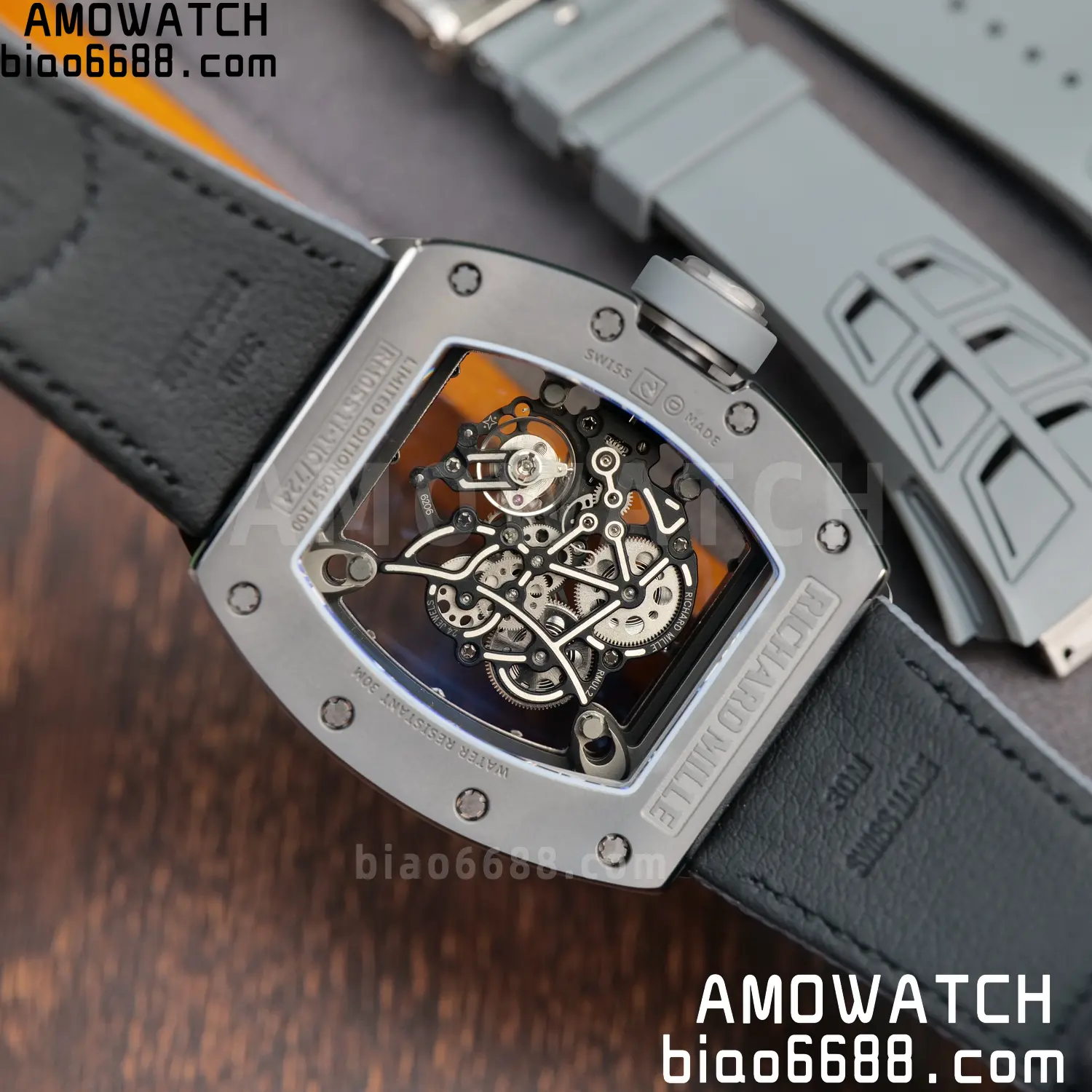 RICHARD MILLE RM055 Gray Ceramic UMI 1:1 Best Edition on Nylon Strap RMUL2 Free Sprung 52 81d608e1aebcec9 AMO Watch