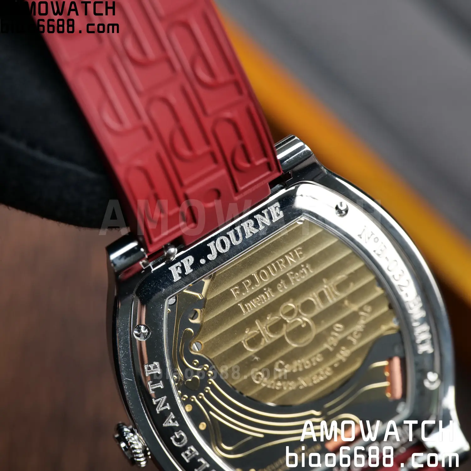 FPJ F.P.Journe Elegante FJ Factory Best Edition White Dial on Red Rubber Strap Quartz V2 111 8210ac7dff8ecfd AMO Watch