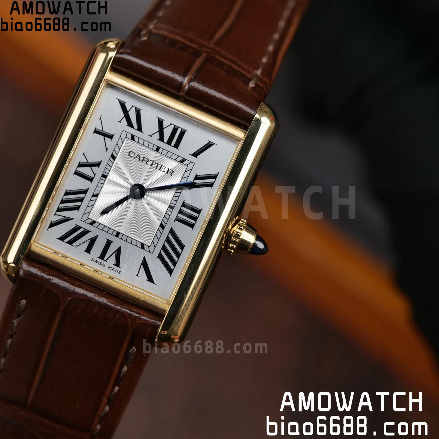 CARTIER Tank Must YG W1529756 25.5mm F1 Facftory 1:1 Best Edition White Dial on Brown Leather Strap Ronda 77 82e6eddf01a9794 AMO Watch
