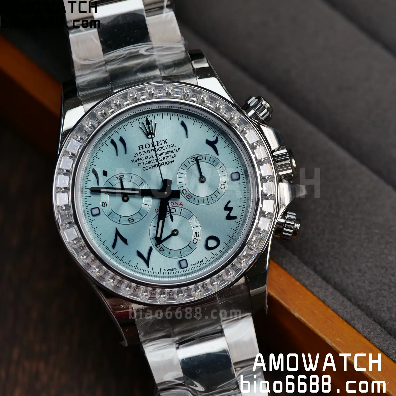 Rolex Daytona 116506 PPM Factory Best Edition Ice Blue Dial Crystal Markers on SS Bracelet 4130 71 8405fefdf46f7dc AMO Watch
