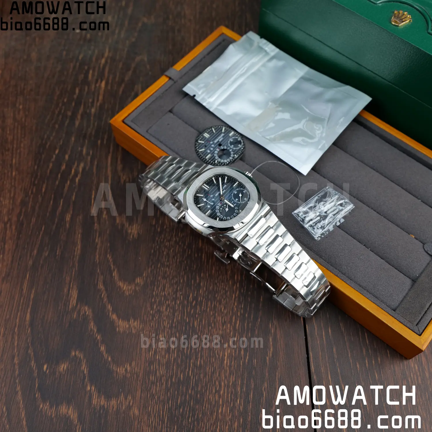 Custom Made Patek Philippe Nautilus 5712 SS UMI 112 84ecd659d889c1d AMO Watch