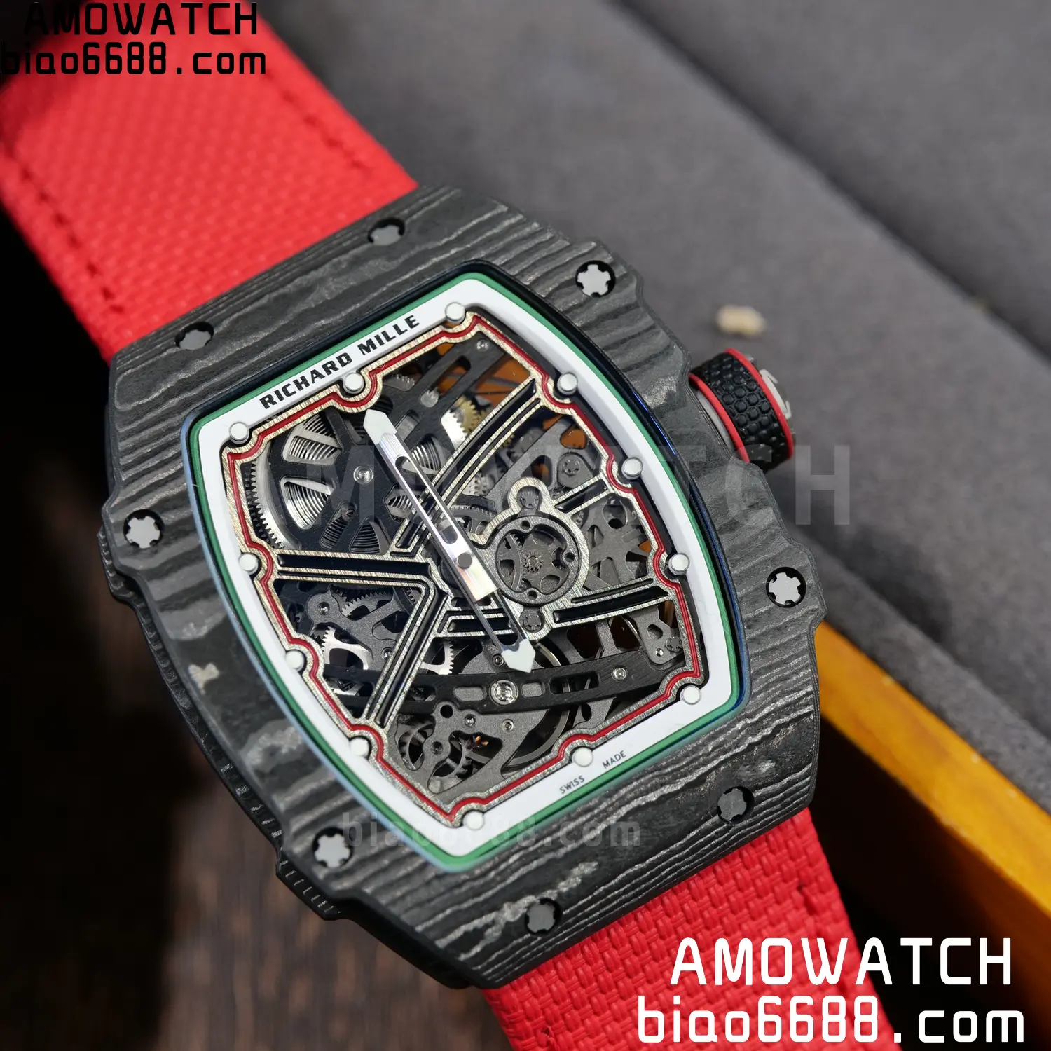 RICHARD MILLE 1:1 RM67-02 Black NTPT RICH Factory Pro 1:1 Italy Skeleton Dial White Nylon Strap CRMA7 Super Clone V2 117 8680c69b6fc213a AMO Watch