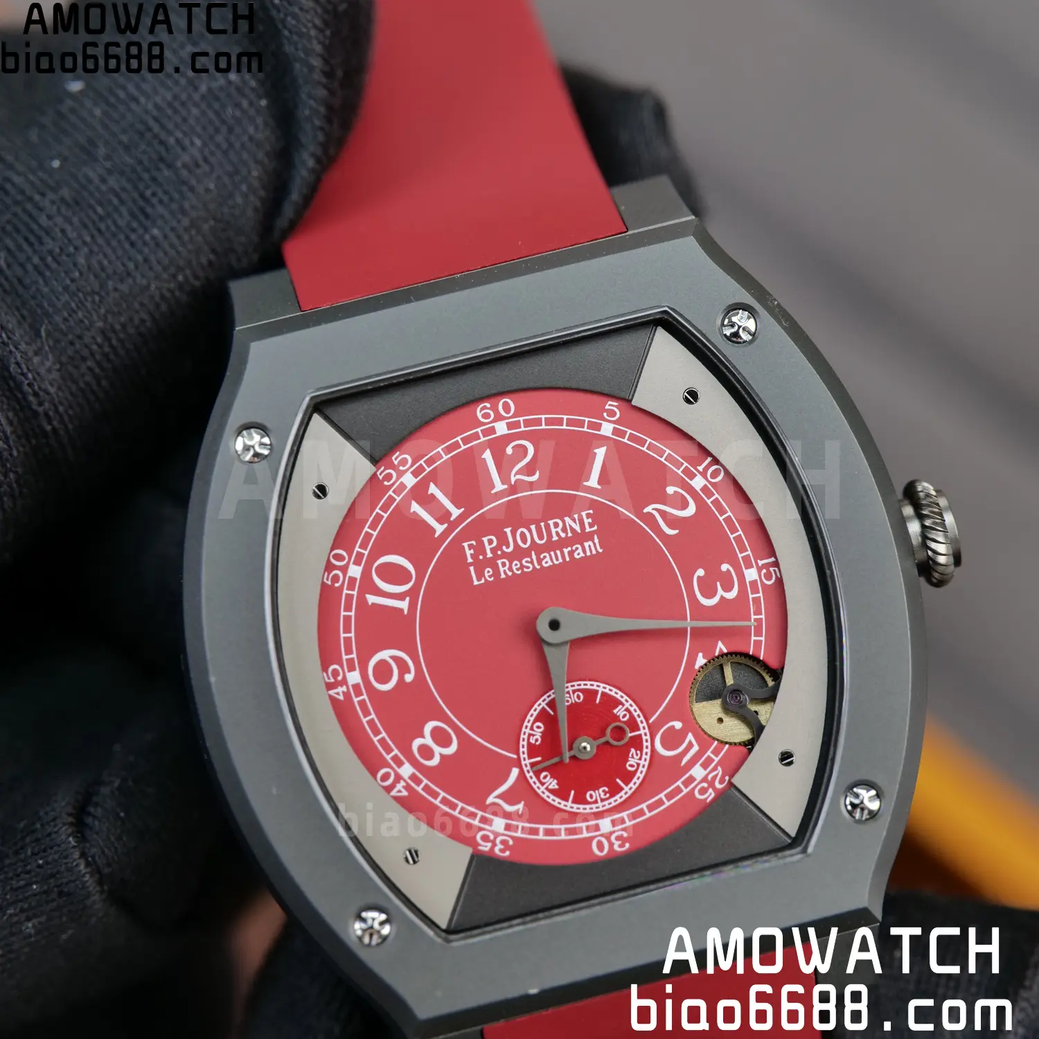 FPJ F.P.Journe Elegante PVD FJ Factory Best Edition Red Dial on RedRubber Strap Quartz V2 108 86c87563c13f119 AMO Watch