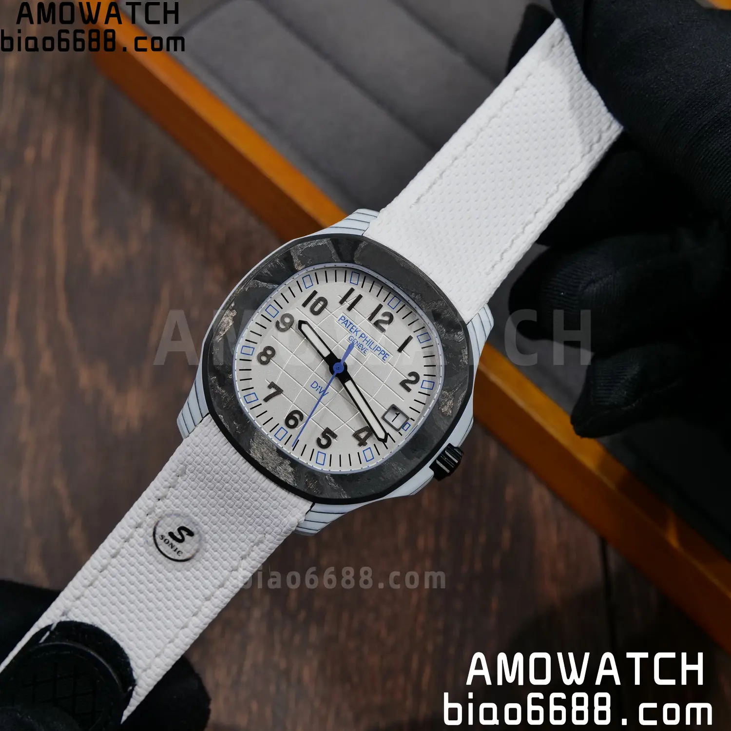 PP Aquanaut 5167 Polar Blue DIW SONIC Factory SF 1:1 Best Edition White Dial On White Nylon Strap DD324 74 8bb8f3fba2c3758 阿默表行AmoWatch