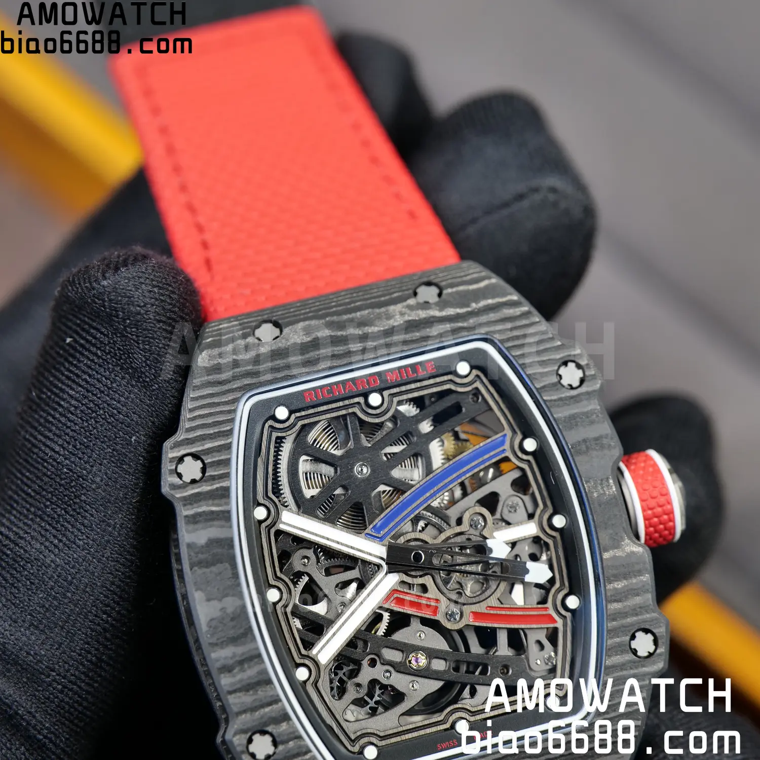 RICHARD MILLE RM67-02 Black NTPT RICH Factory 1:1 France Blue/Red/White Skeleton Dial CRMA7 Super Clone 91 8bcf4d679ea77a3 AMO Watch