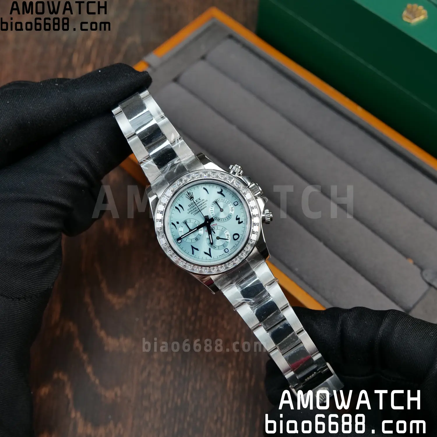 Rolex Daytona 116506 PPM Factory Best Edition Ice Blue Dial Crystal Markers on SS Bracelet 4130 74 8c6cfb2826bc6cc AMO Watch