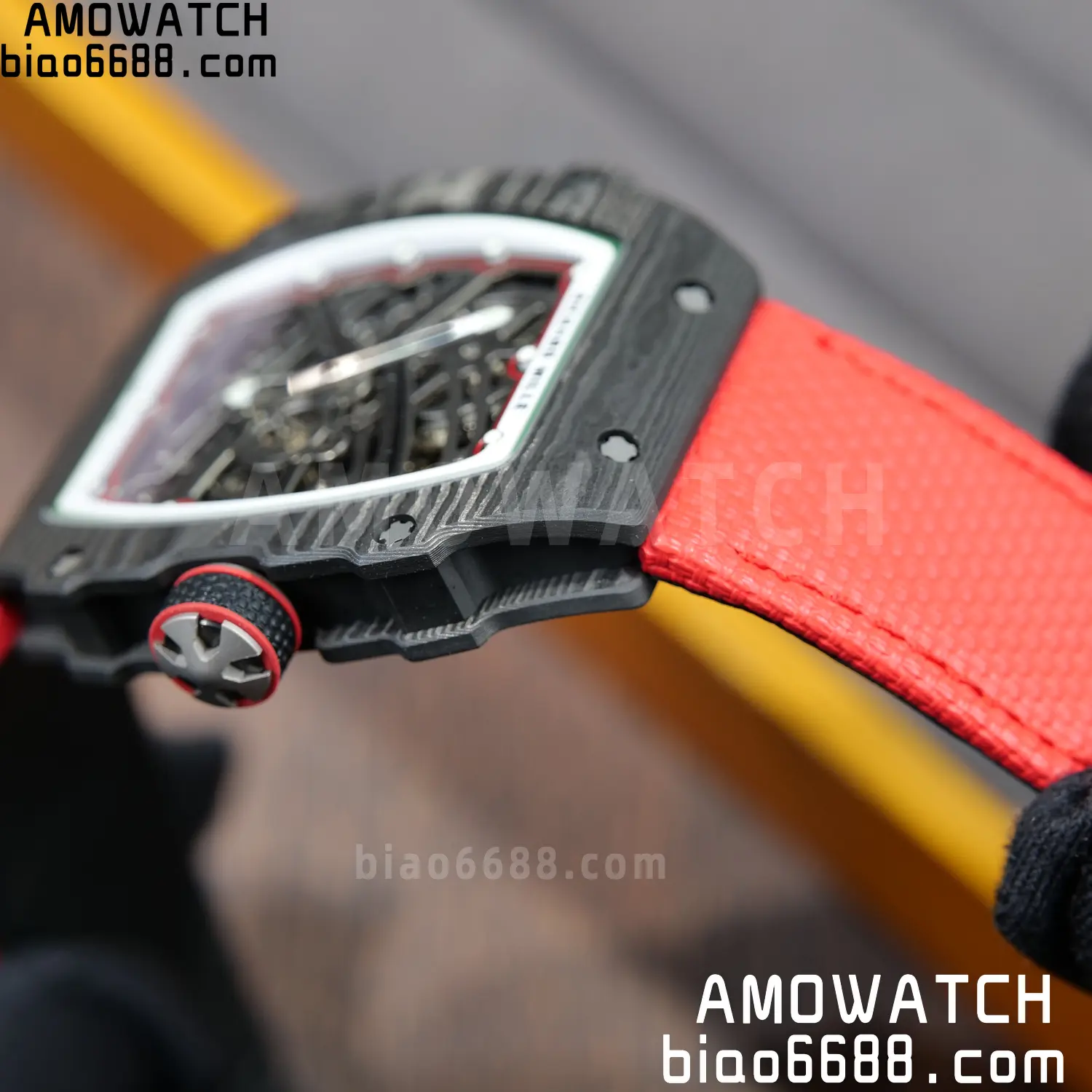 RICHARD MILLE 1:1 RM67-02 Black NTPT RICH Factory Pro 1:1 Italy Skeleton Dial White Nylon Strap CRMA7 Super Clone V2 90 8d7feb822ebc9e5 AMO Watch