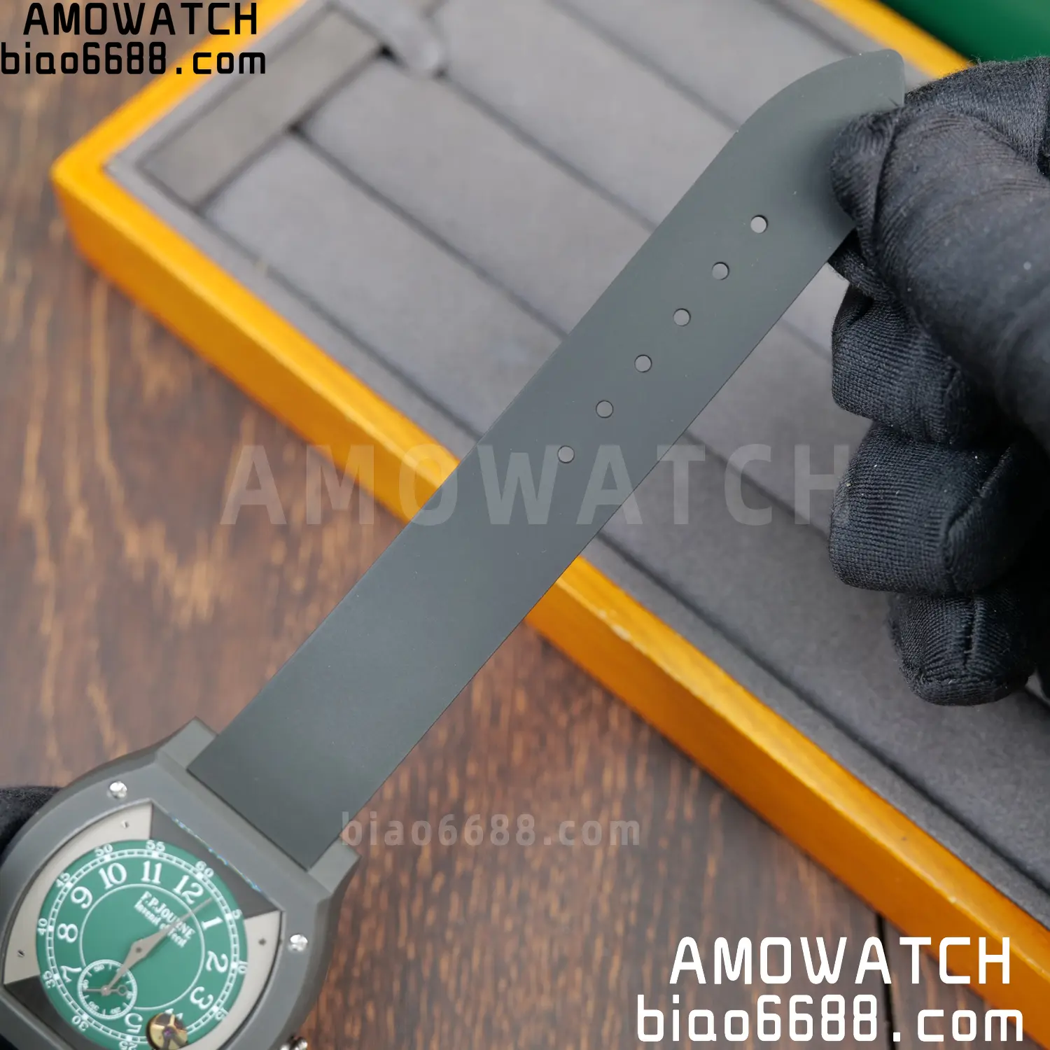 FPJ F.P.Journe Elegante PVD FJ Factory Best Edition Green Dial on Black Rubber Strap Quartz V2 73 8e75f05a2be514d AMO Watch
