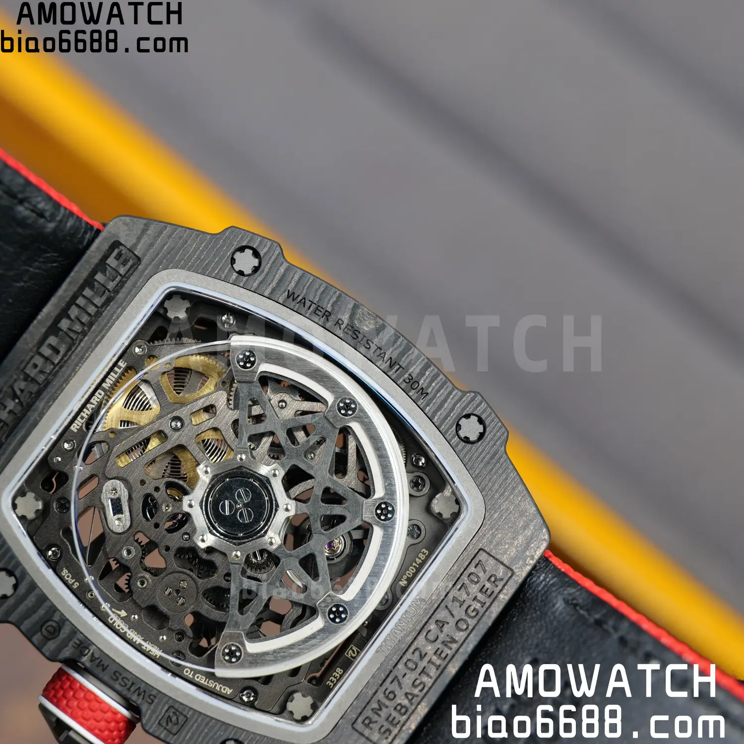 RICHARD MILLE RM67-02 Black NTPT RICH Factory 1:1 France Blue/Red/White Skeleton Dial CRMA7 Super Clone 100 8f555628d819c06 AMO Watch