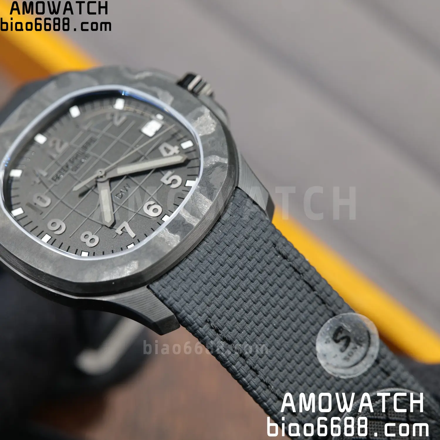 PP Aquanaut 5167 ALL Black DIW SONIC Factory SF 1:1 Best Edition Black Dial On Black Nylon Strap DD324 82 91891796d6f4ead 阿默表行AmoWatch