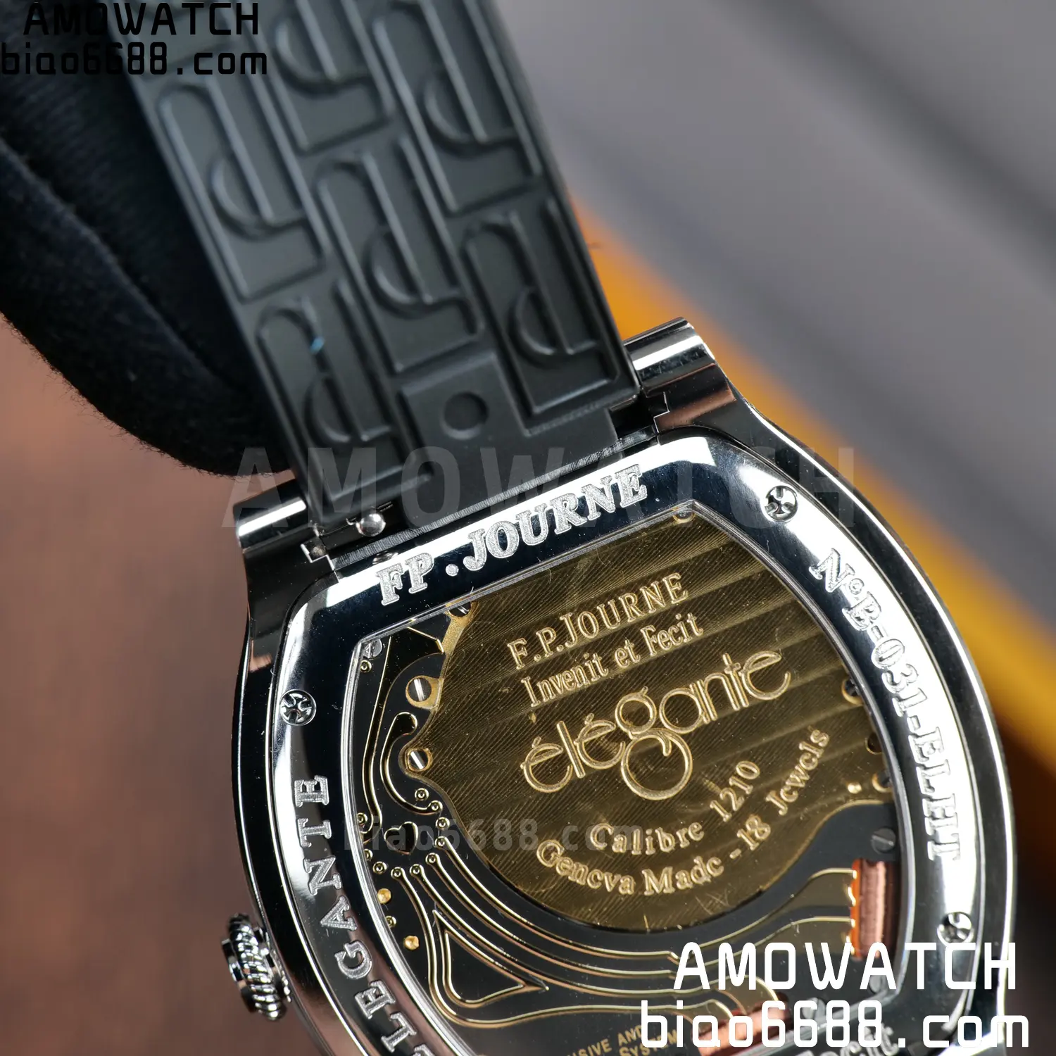 FPJ F.P.Journe Elegante FJ Factory Best Edition White Dial on Black Rubber Strap Quartz V2 108 92e054fdfe8d722 AMO Watch