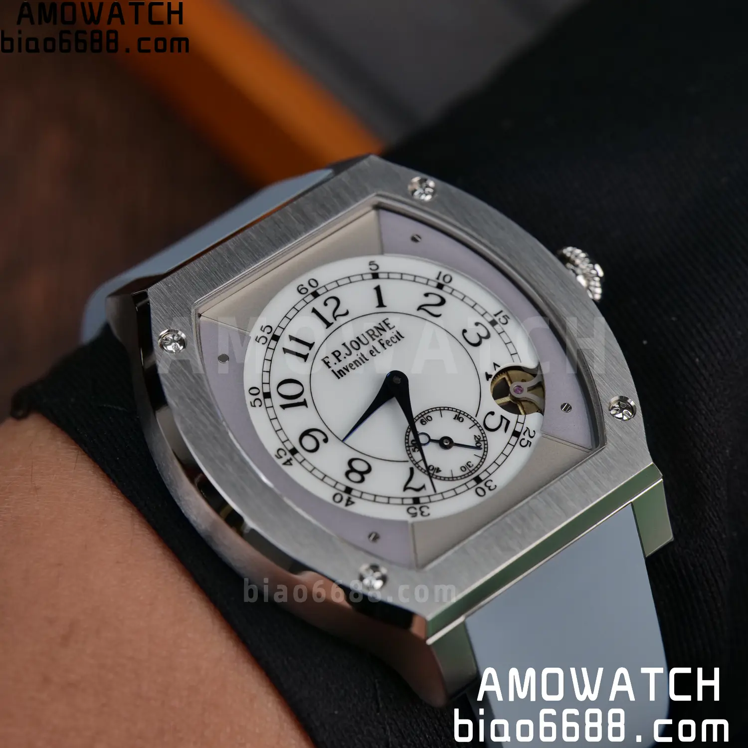 FPJ F.P.Journe Elegante FJ Factory Best Edition White Dial on Gray Rubber Strap Quartz V2 114 93bf1f99ae7ca85 AMO Watch