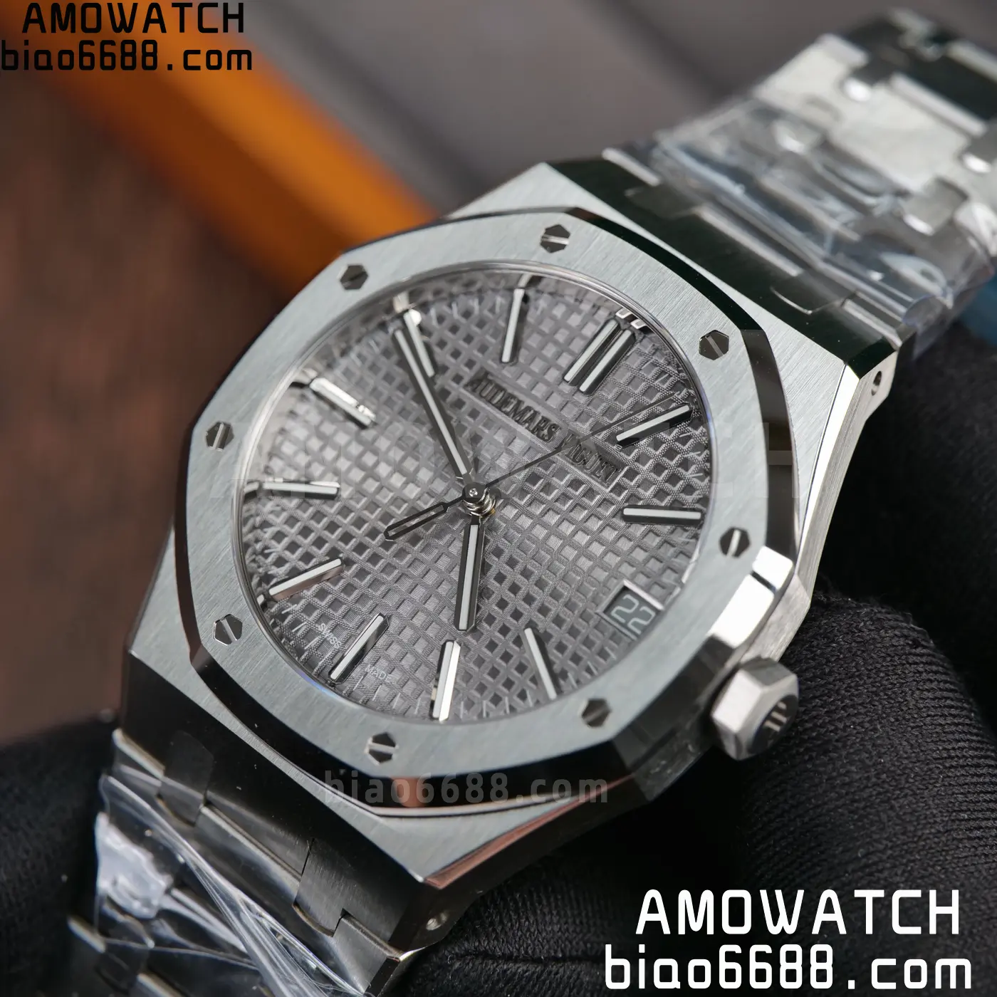 Royal Oak 41mm 15510 SS VSF 1:1 Best Edition Gray Textured Dial on SS Bracelet DD4302 Super Clone 101 942fa2591ebb2c0 AMO Watch