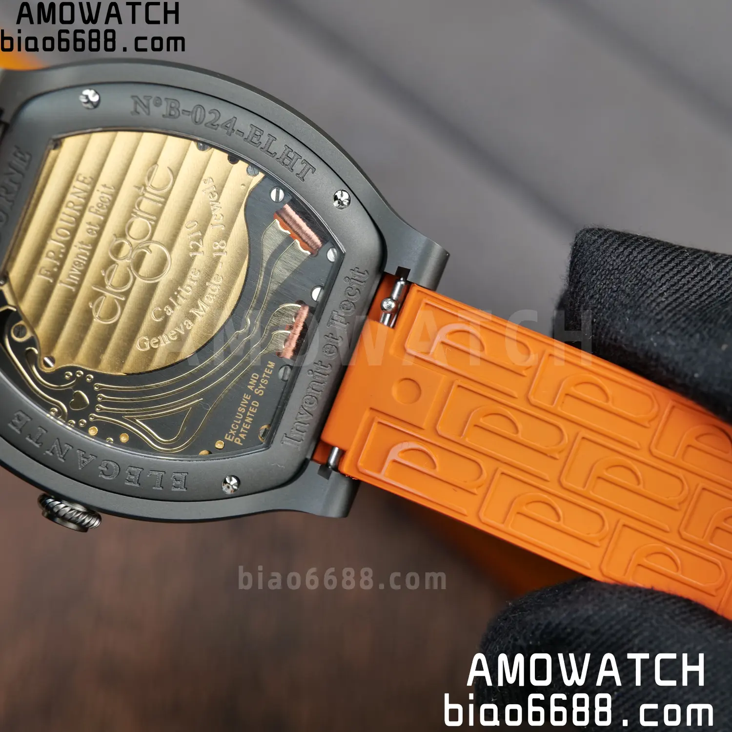 FPJ F.P.Journe Elegante PVD FJ Factory Best Edition White Dial on Orange Rubber Strap Quartz V2 104 95b2325cc47b868 AMO Watch