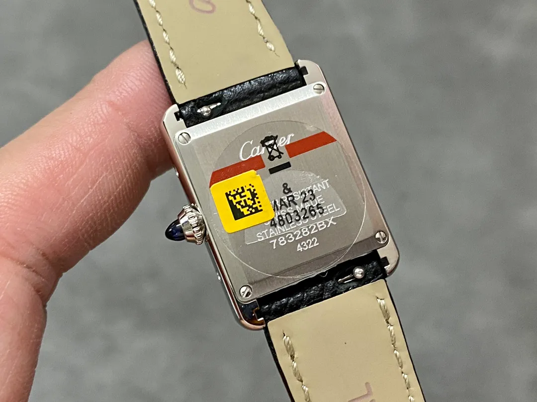 Cartier Tank Must Small SS 22mm F1 Factory 1:1 Best Edition White Dial on Black Leather Strap Swiss Quartz 25 98b71649f5eeb73 AMO Watch