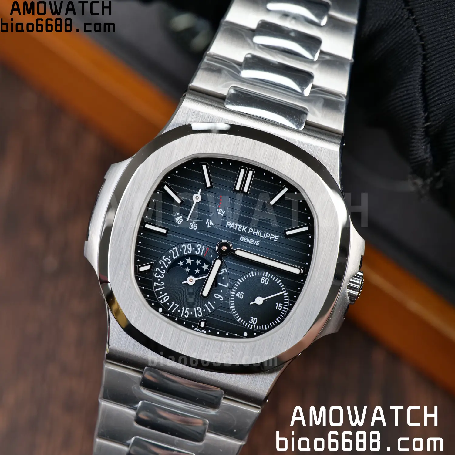Custom Made Patek Philippe Nautilus 5712 SS UMI 140 98f953be819a96a AMO Watch