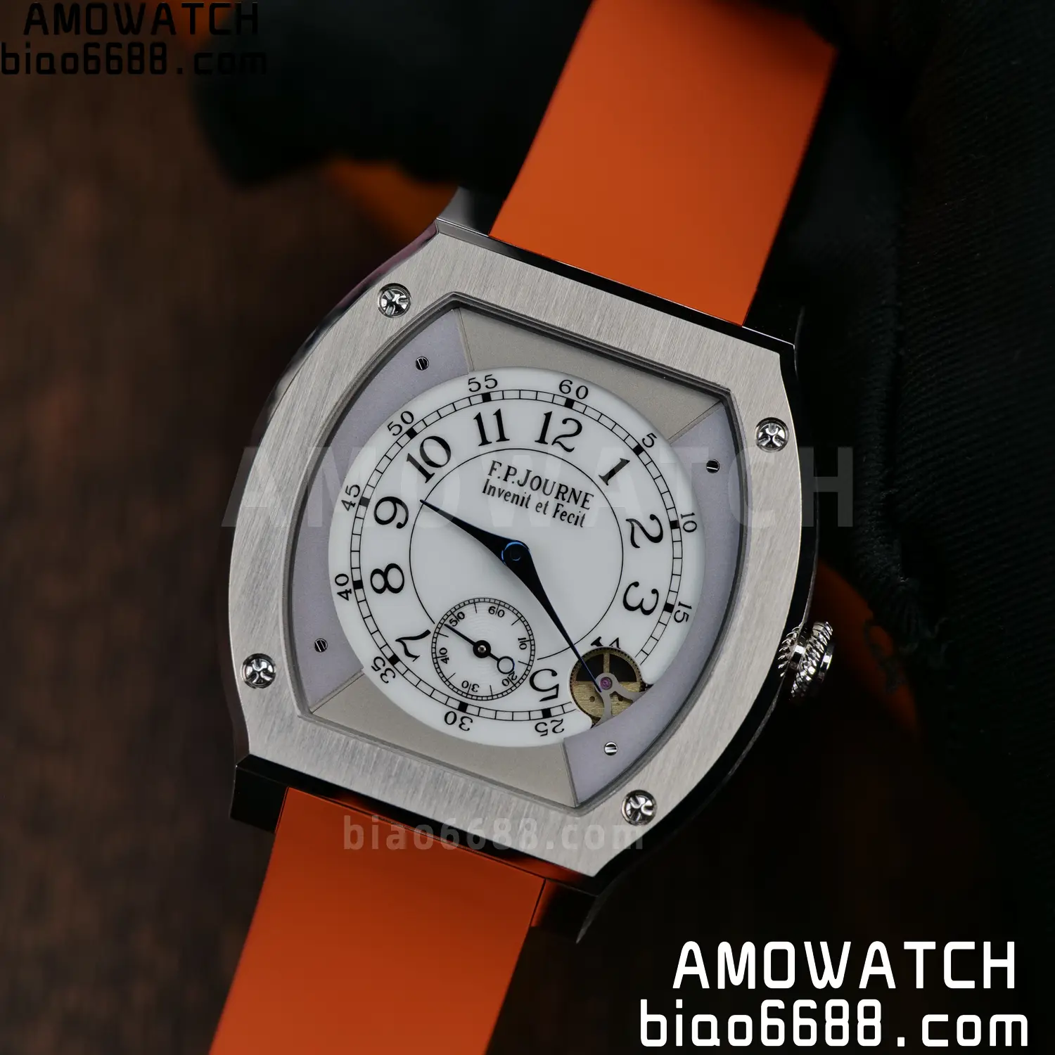 FPJ F.P.Journe Elegante FJ Factory Best Edition White Dial on Orange Rubber Strap Quartz V2 104 9a59f79676de385 AMO Watch