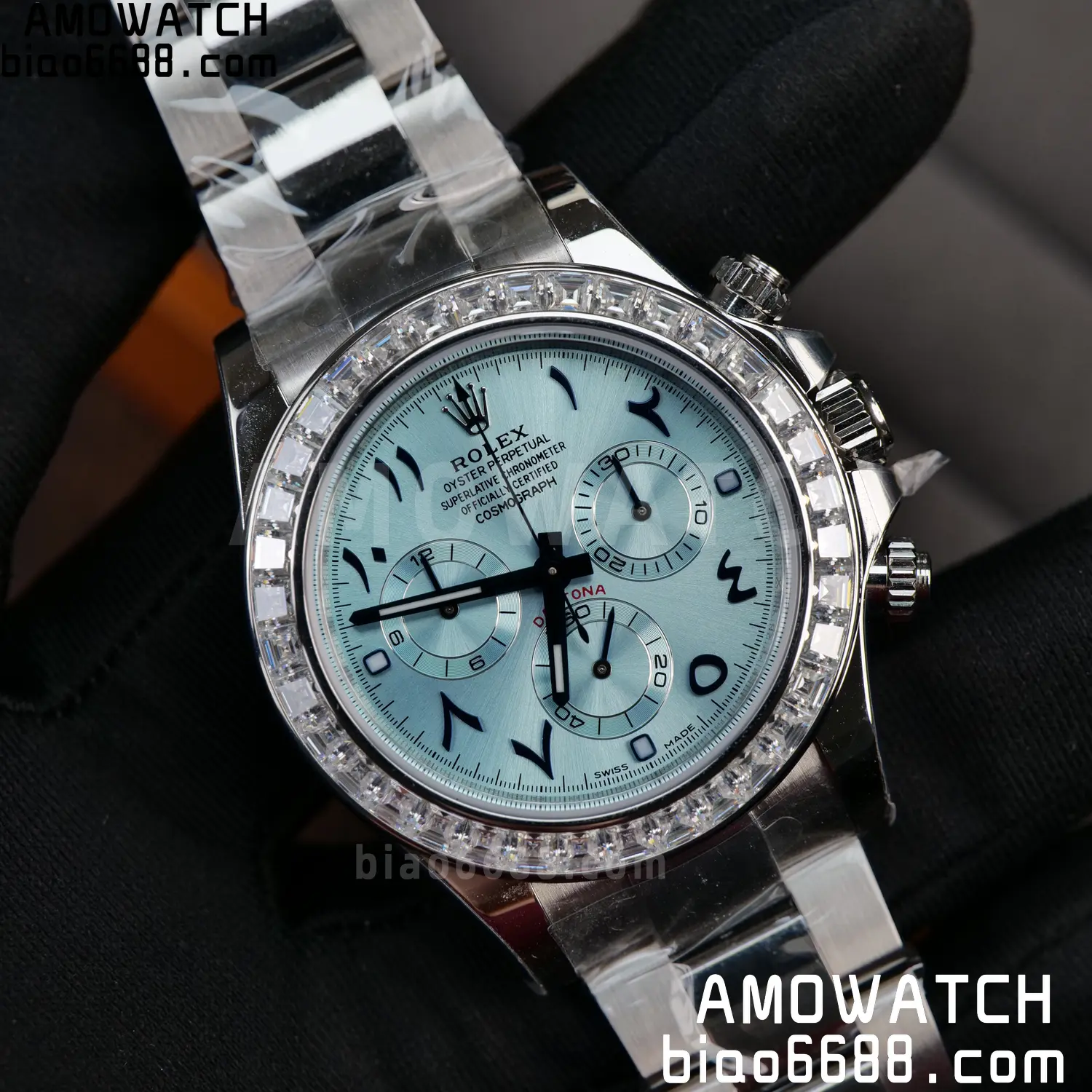 Rolex Daytona 116506 PPM Factory Best Edition Ice Blue Dial Crystal Markers on SS Bracelet 4130 97 9a767db24757573 AMO Watch