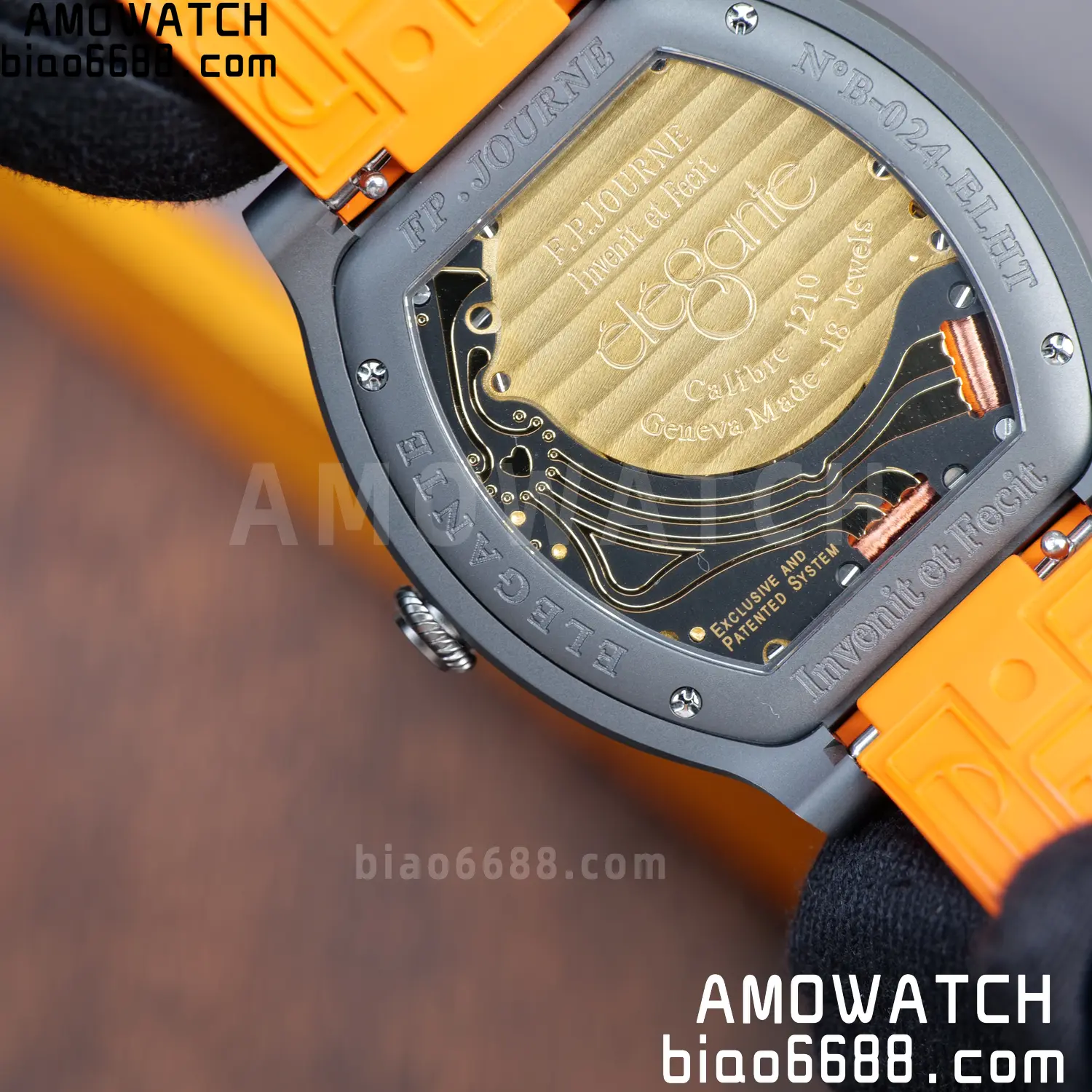FPJ F.P.Journe Elegante PVD FJ Factory Best Edition White Dial on Orange Rubber Strap Quartz V2 105 9bd11a16b00211e AMO Watch
