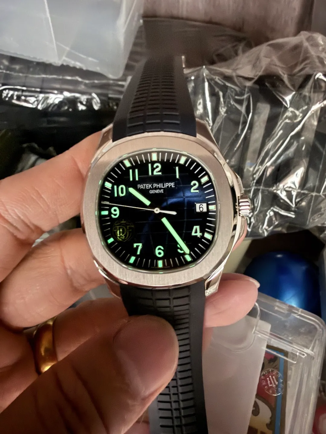 PP Aquanaut 5168G 42mm SS DDF 1:1 Best Edition Green Dial on Green Rubber Strap DPB330 Super Clone (Weighted) 54 a2f1ec5c20bef00 AMO Watch