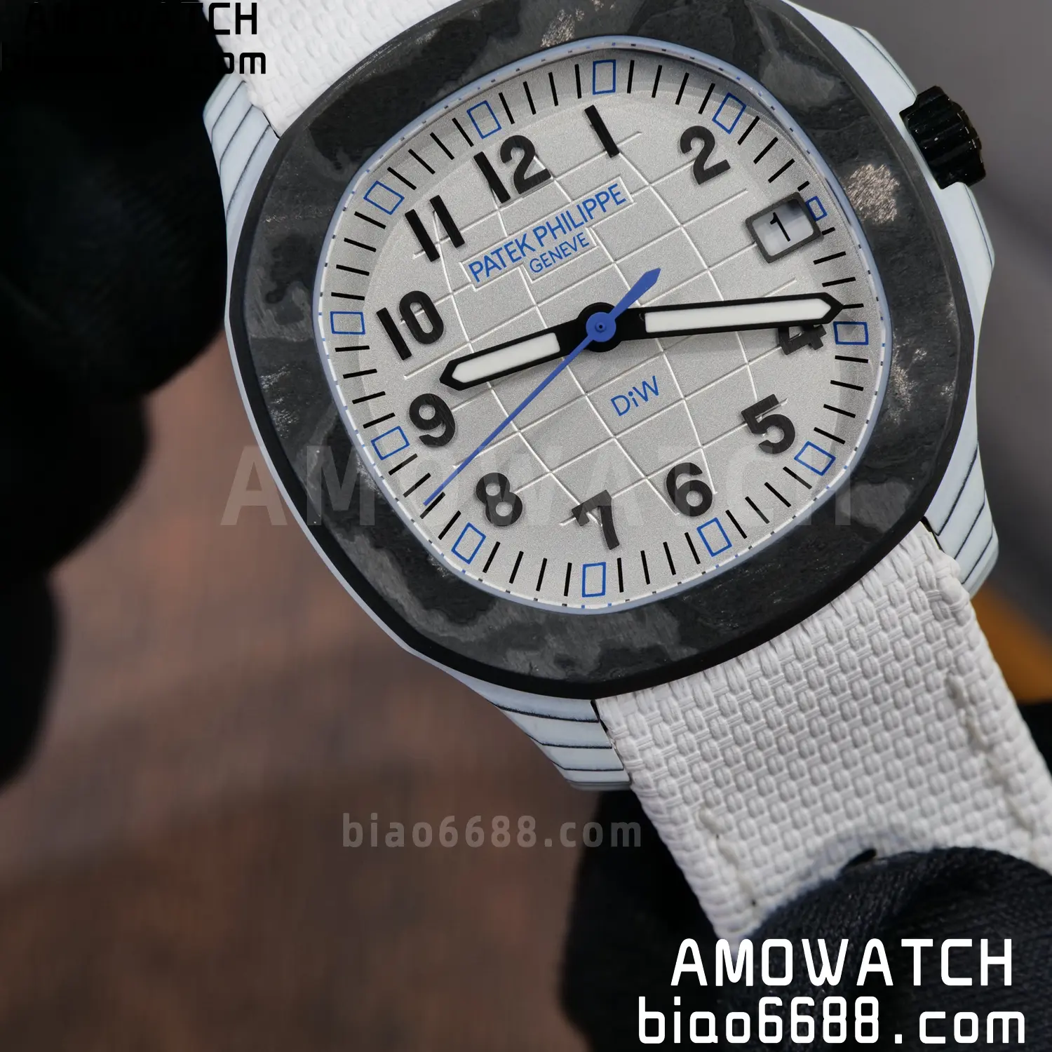 PP Aquanaut 5167 Polar Blue DIW SONIC Factory SF 1:1 Best Edition White Dial On White Nylon Strap DD324 88 a384331176bc184 阿默表行AmoWatch