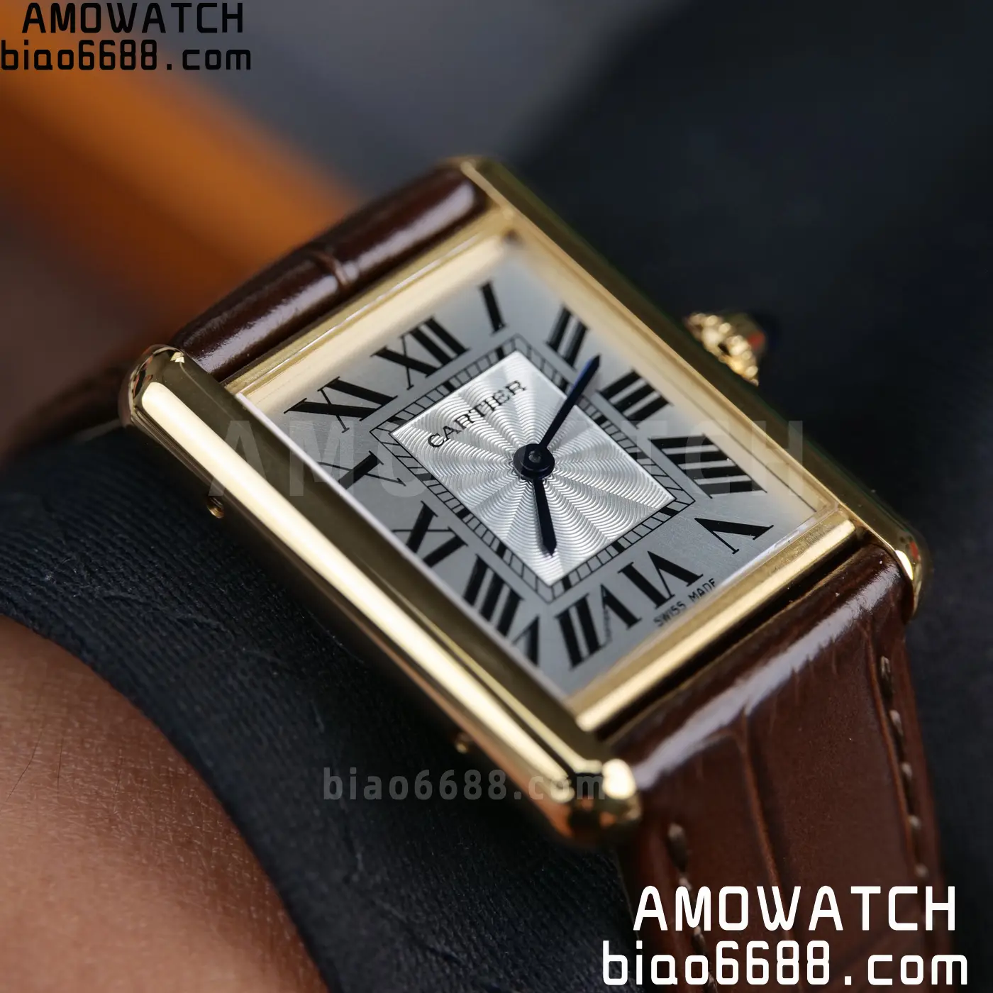 CARTIER Tank Must YG W1529756 25.5mm F1 Facftory 1:1 Best Edition White Dial on Brown Leather Strap Ronda 93 a3af25906db70ca AMO Watch