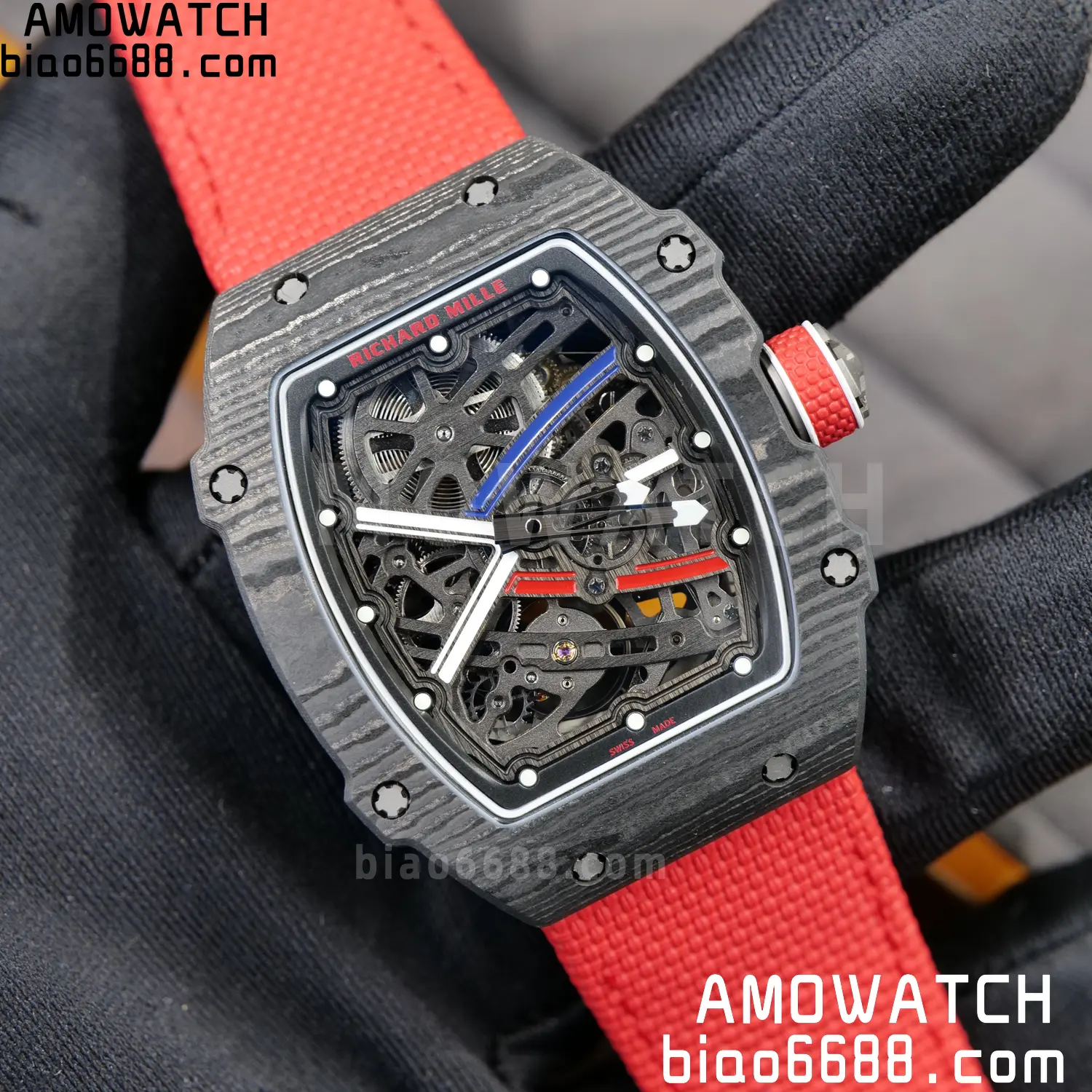 RICHARD MILLE RM67-02 Black NTPT RICH Factory 1:1 France Blue/Red/White Skeleton Dial CRMA7 Super Clone 93 a3b9d62f724fdf9 AMO Watch
