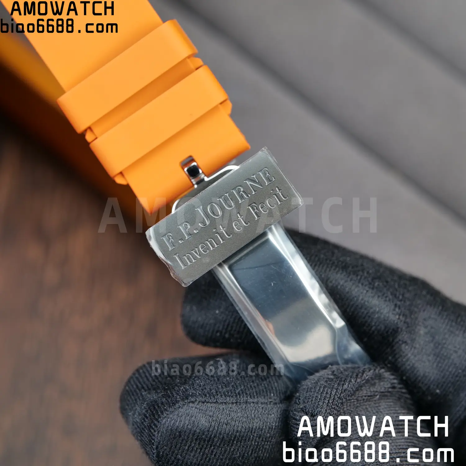 FPJ F.P.Journe Elegante PVD FJ Factory Best Edition White Dial on Orange Rubber Strap Quartz V2 106 a4ae94bc9f312e9 AMO Watch