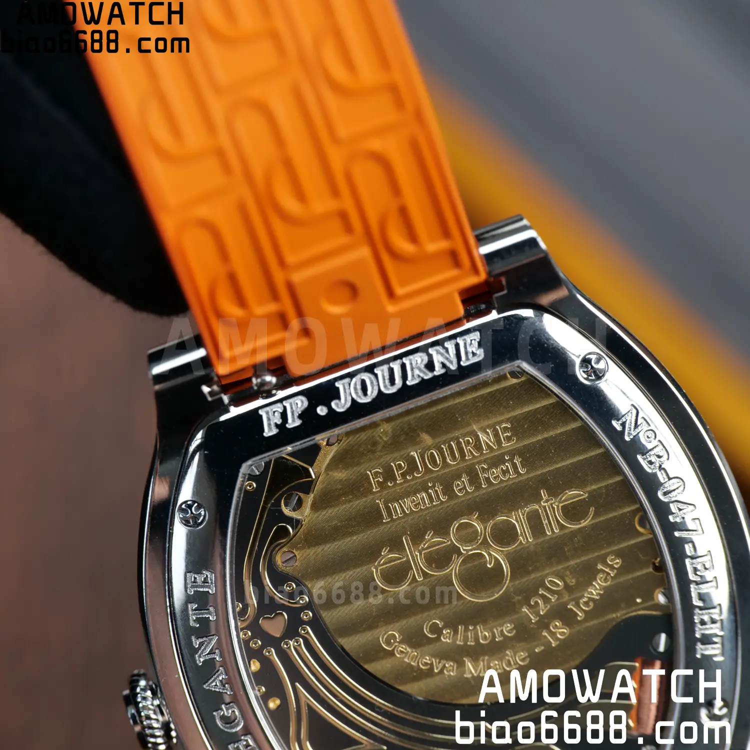 FPJ F.P.Journe Elegante FJ Factory Best Edition White Dial on Orange Rubber Strap Quartz V2 109 a4e3870b2426008 AMO Watch