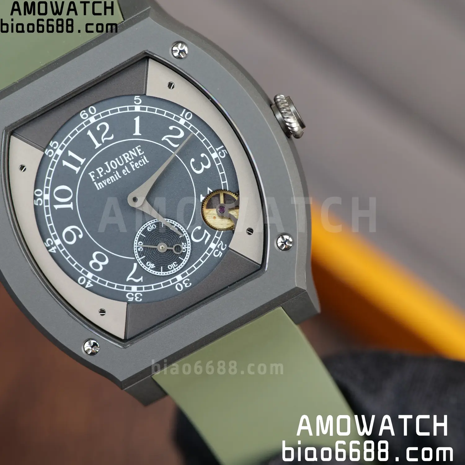 FPJ F.P.Journe Elegante PVD FJ Factory Best Edition Black Dial on Green Rubber Strap Quartz V2 95 a5670b8fcecc09e AMO Watch