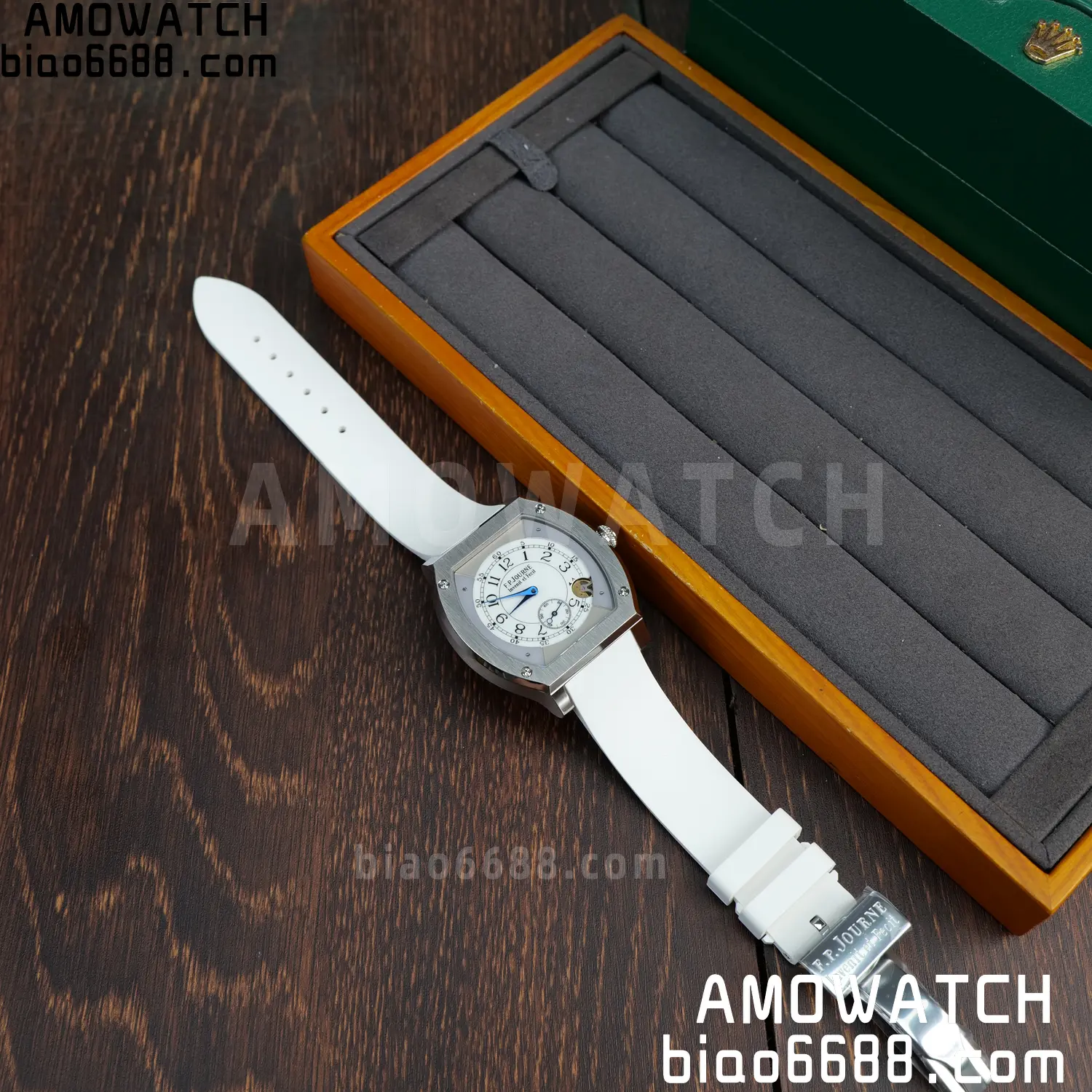 FPJ F.P.Journe Elegante FJ Factory Best Edition White Dial on White Rubber Strap Quartz V2 77 a77631a1ec46f73 AMO Watch