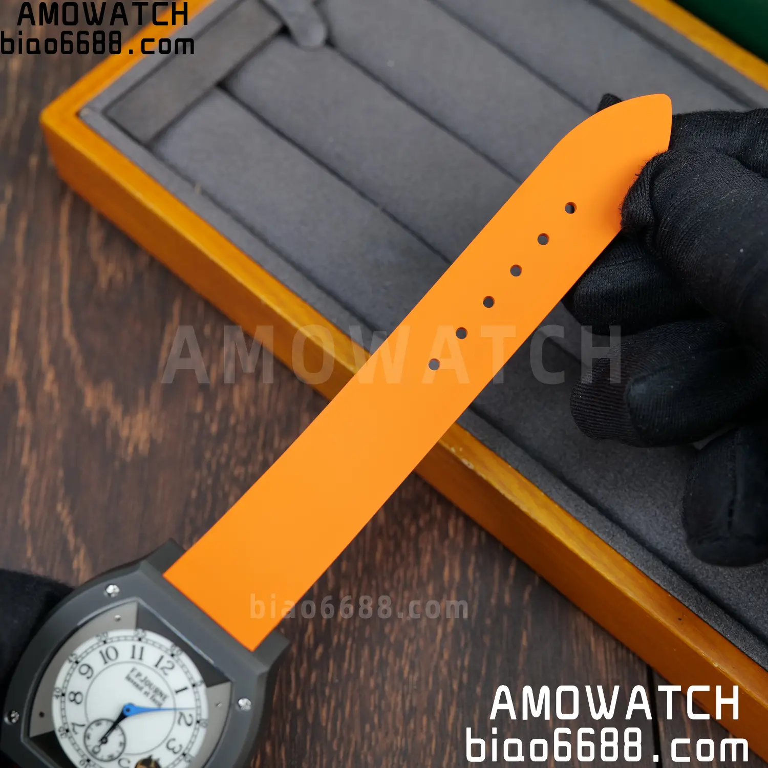 FPJ F.P.Journe Elegante PVD FJ Factory Best Edition White Dial on Orange Rubber Strap Quartz V2 78 a77b22fcc31dfe3 AMO Watch