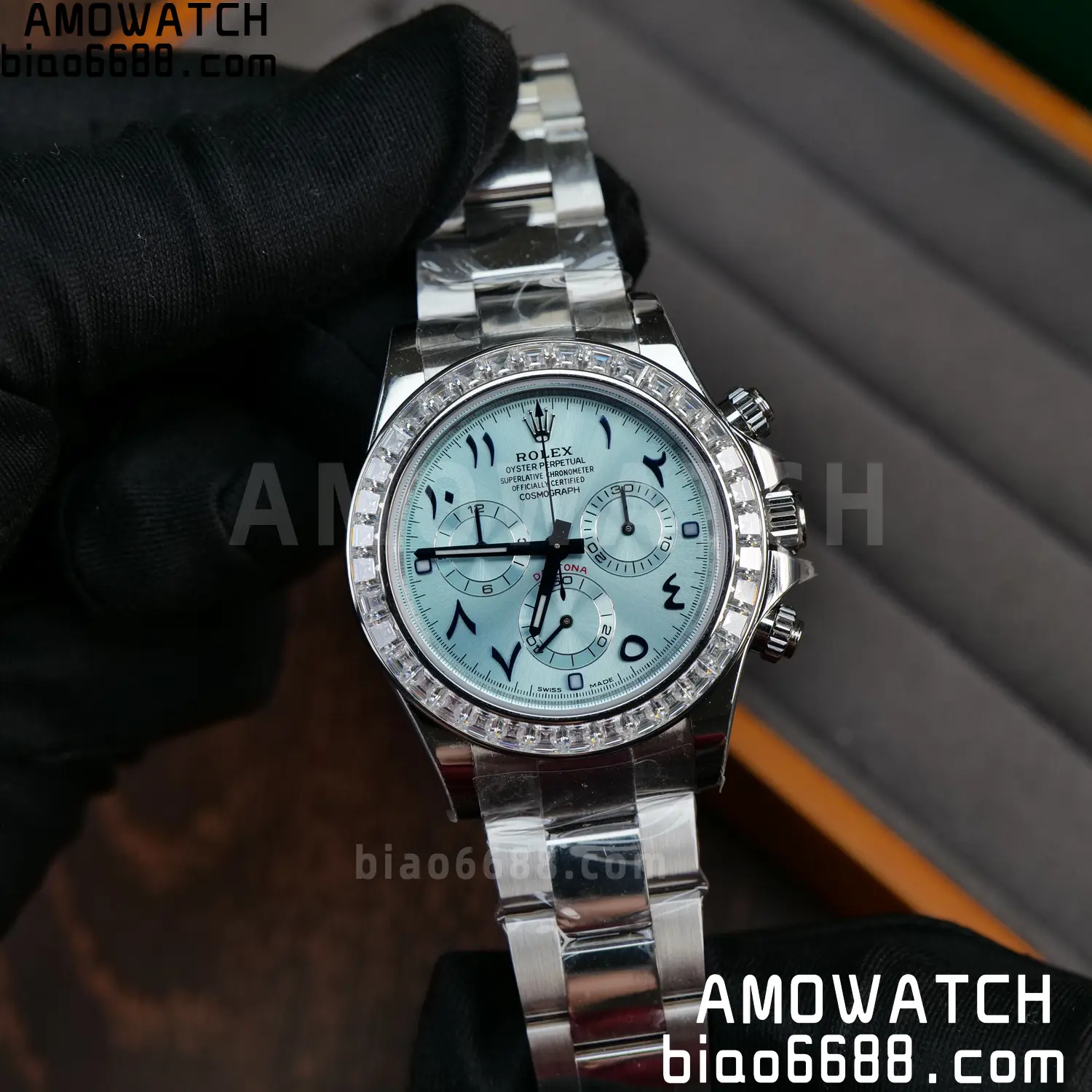 Rolex Daytona 116506 PPM Factory Best Edition Ice Blue Dial Crystal Markers on SS Bracelet 4130 77 a985e15dd0b7276 AMO Watch