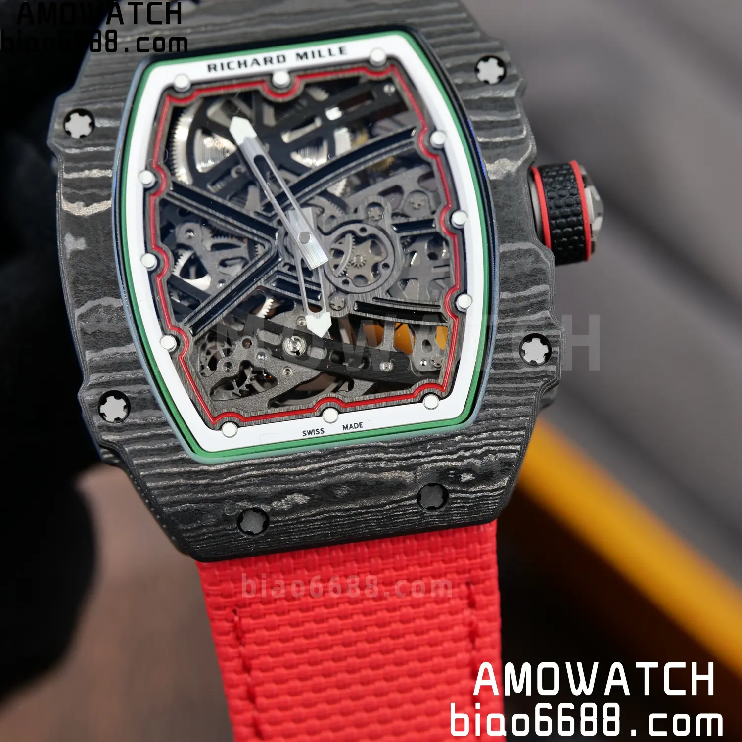 RICHARD MILLE 1:1 RM67-02 Black NTPT RICH Factory Pro 1:1 Italy Skeleton Dial White Nylon Strap CRMA7 Super Clone V2 97 aa91edd00d1a654 AMO Watch