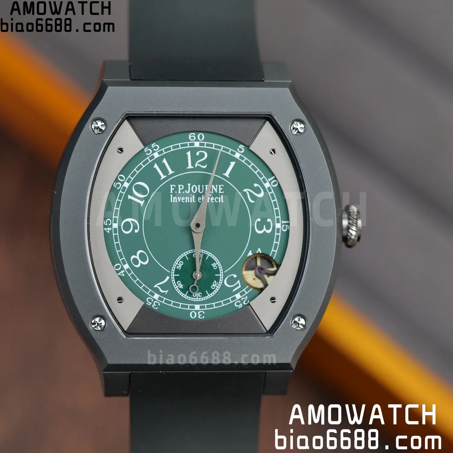 FPJ F.P.Journe Elegante PVD FJ Factory Best Edition Green Dial on Black Rubber Strap Quartz V2 77 aaa296f7c6ed5a6 AMO Watch