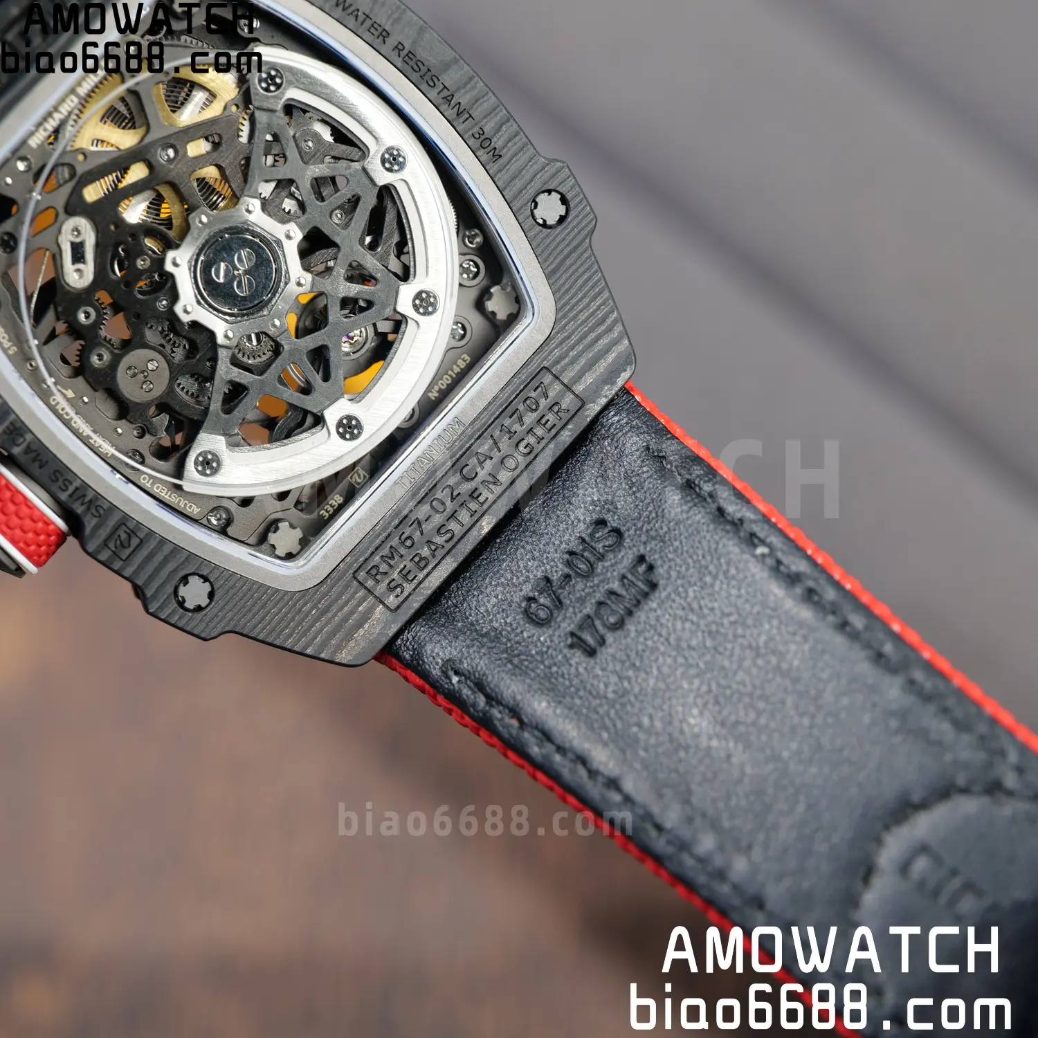 RICHARD MILLE RM67-02 Black NTPT RICH Factory 1:1 France Blue/Red/White Skeleton Dial CRMA7 Super Clone 101 ab99ae776d3078f AMO Watch