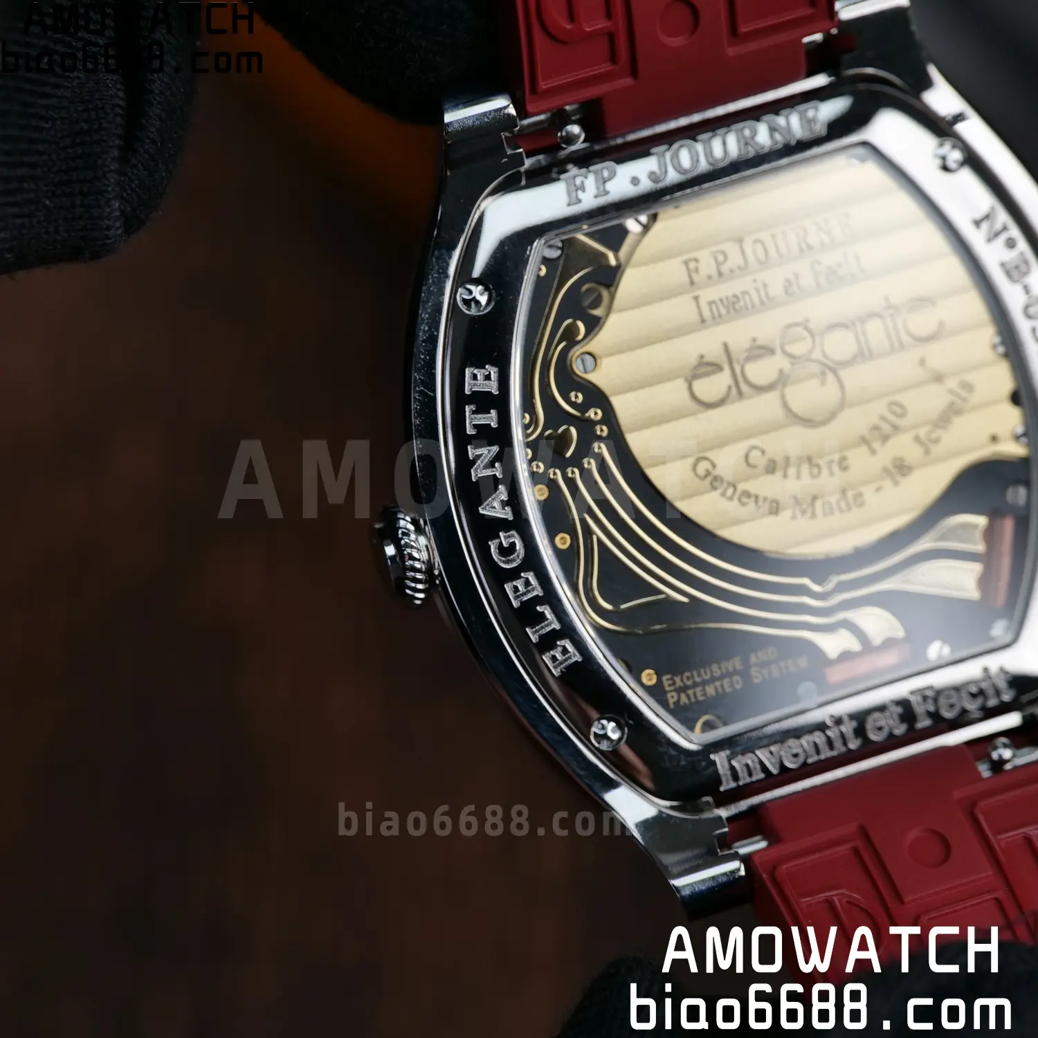 FPJ F.P.Journe Elegante FJ Factory Best Edition White Dial on Red Rubber Strap Quartz V2 114 ac2d2a5e526eb39 AMO Watch