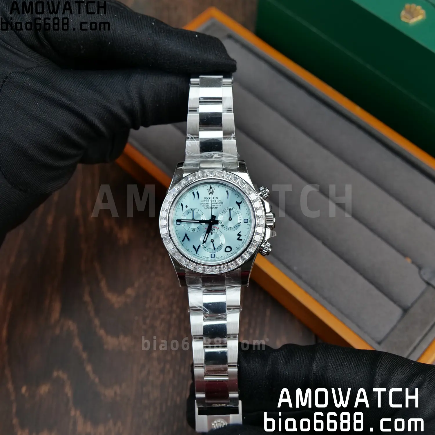 Rolex Daytona 116506 PPM Factory Best Edition Ice Blue Dial Crystal Markers on SS Bracelet 4130 75 ac4a296256145f1 AMO Watch