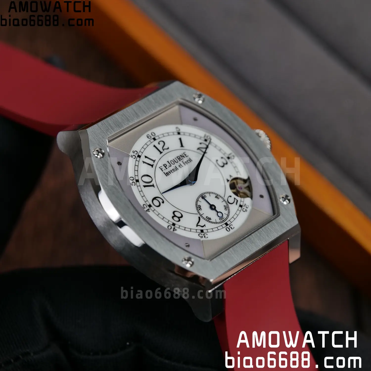 FPJ F.P.Journe Elegante FJ Factory Best Edition White Dial on Red Rubber Strap Quartz V2 97 ace62ec60f69f93 AMO Watch