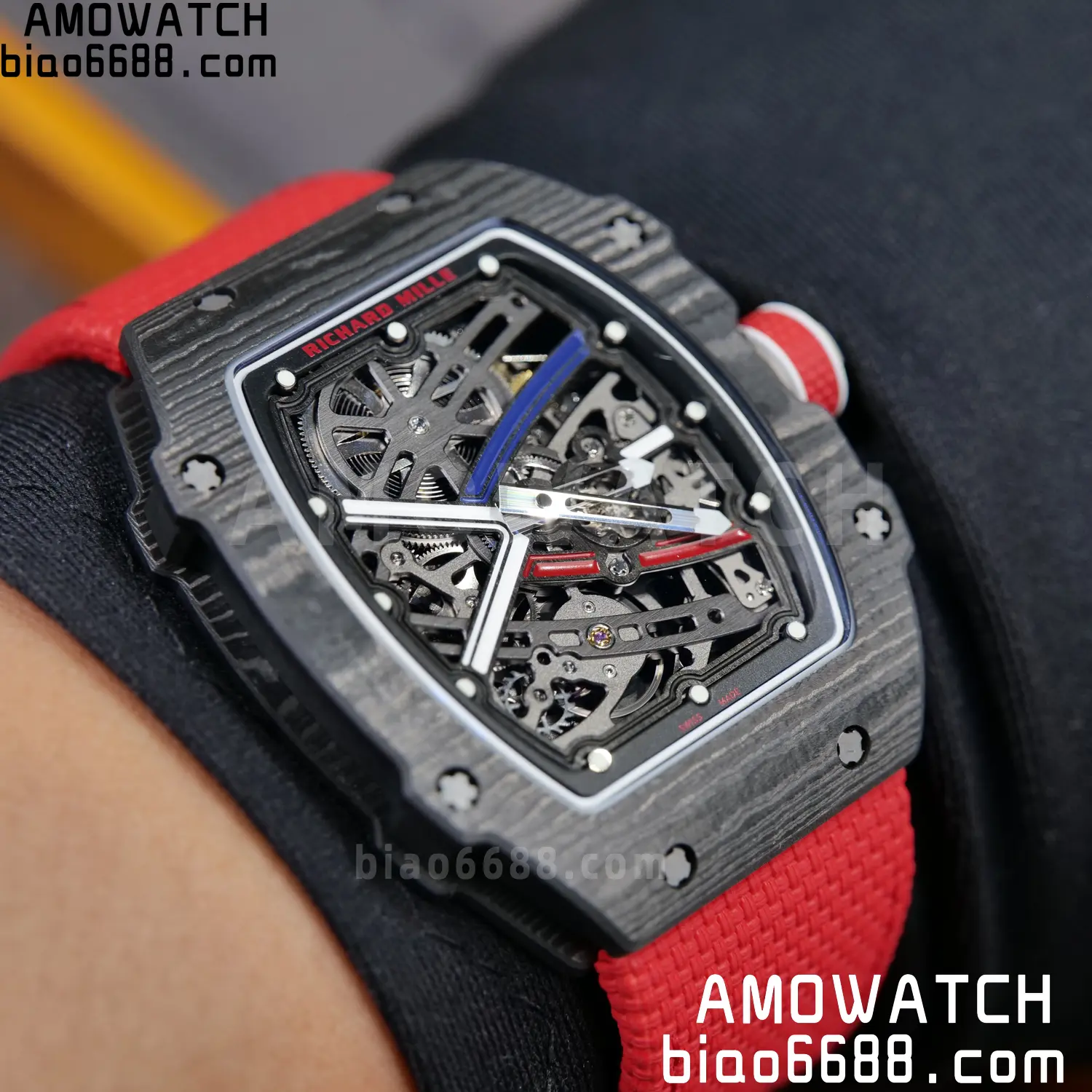 RICHARD MILLE RM67-02 Black NTPT RICH Factory 1:1 France Blue/Red/White Skeleton Dial CRMA7 Super Clone 107 ad2b2224168b89d AMO Watch