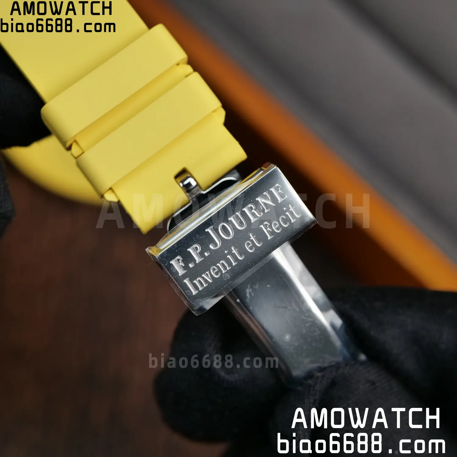 FPJ F.P.Journe Elegante FJ Factory Best Edition White Dial on Yellow Rubber Strap Quartz V2 99 ad67a3230b3dd21 AMO Watch