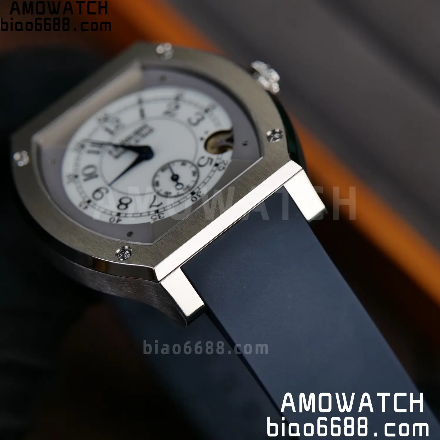 FPJ F.P.Journe Elegante FJ Factory Best Edition White Dial on Blue Rubber Strap Quartz V2 91 b07a03778c88964 AMO Watch