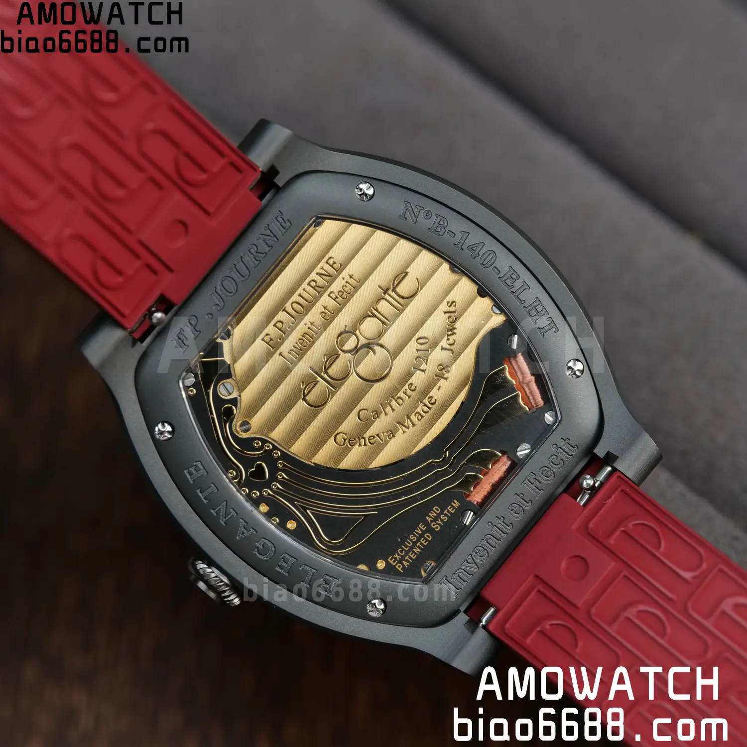 FPJ F.P.Journe Elegante PVD FJ Factory Best Edition Red Dial on RedRubber Strap Quartz V2 115 b29cba01bb66e71 AMO Watch
