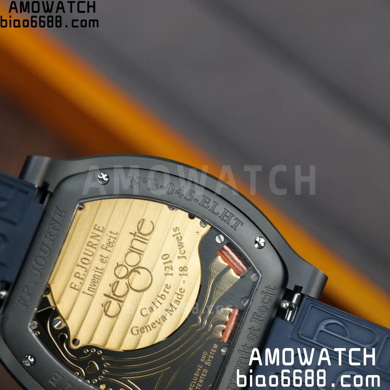 FPJ F.P.Journe Elegante PVD FJ Factory Best Edition Black Dial on Blue Rubber Strap Quartz V2 132 b30a6e6c80cb44d AMO Watch
