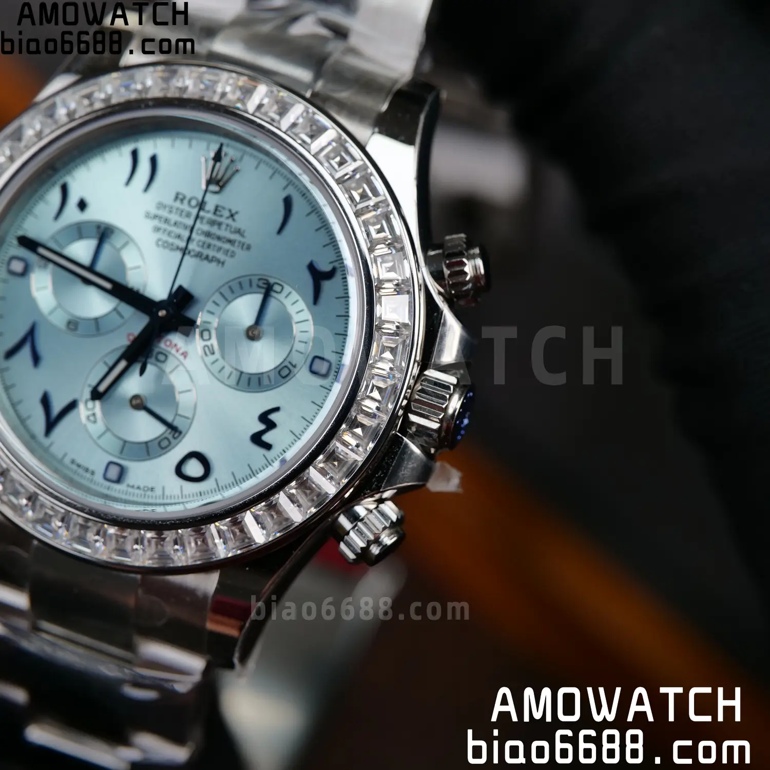Rolex Daytona 116506 PPM Factory Best Edition Ice Blue Dial Crystal Markers on SS Bracelet 4130 86 b3369f7b78d5e0a AMO Watch