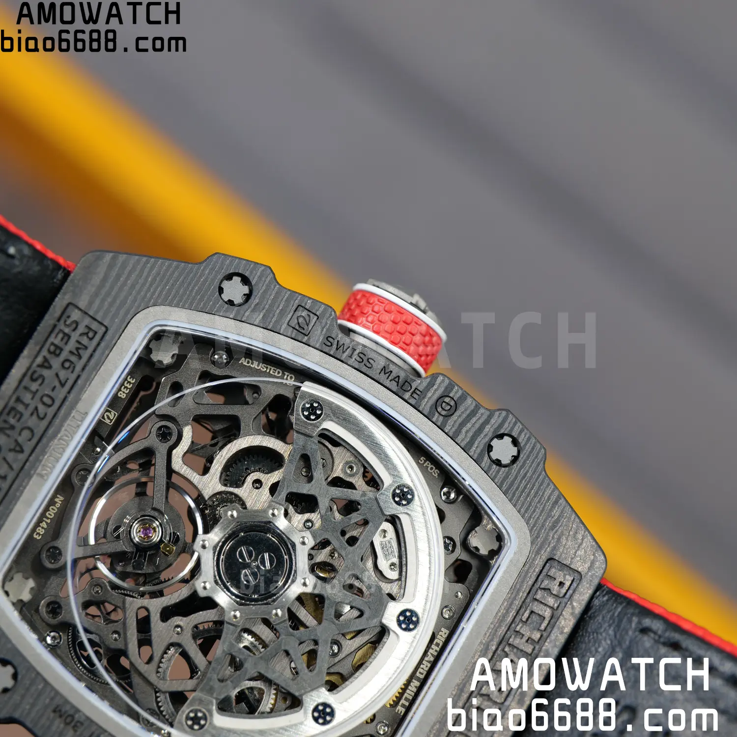 RICHARD MILLE RM67-02 Black NTPT RICH Factory 1:1 France Blue/Red/White Skeleton Dial CRMA7 Super Clone 98 b42dd7c0ccfc2bc AMO Watch