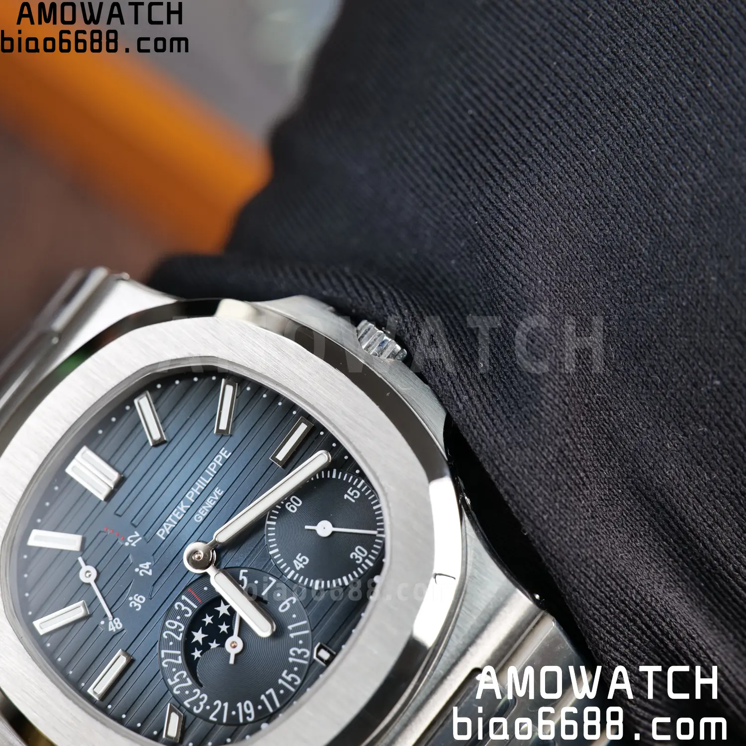 Custom Made Patek Philippe Nautilus 5712 SS UMI 154 b5dcd28164032bc AMO Watch