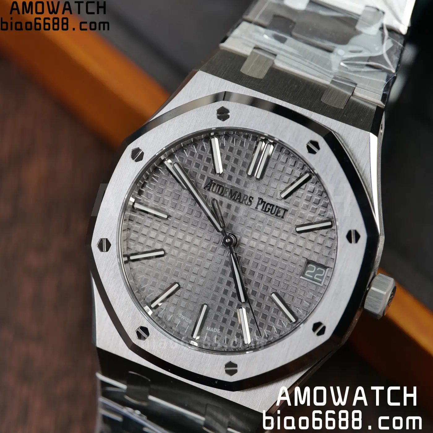 Royal Oak 41mm 15510 SS VSF 1:1 Best Edition Gray Textured Dial on SS Bracelet DD4302 Super Clone 113 b8014bc0113751c AMO Watch
